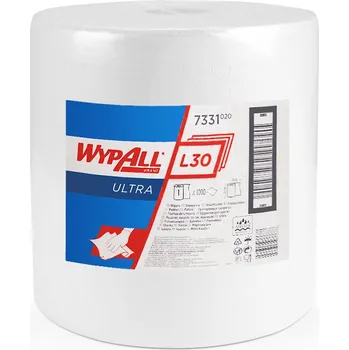 Utěrka Třívrstvá papírová utěrka v roli WYPALL L30 ULTRA s technologií AIRFLEX pro náročné stírání a čištění v bílé barvě s útržky o rozměrech 370 x 380 mm. V balení je 1 role s&nbsp;1000 útržky.
