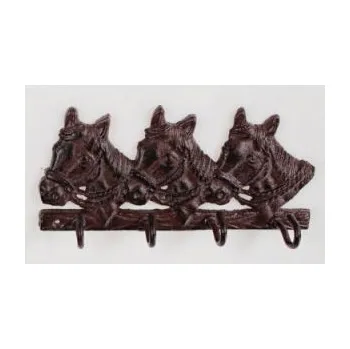 Věšák Věšák na klíče s motivy koňů malý litinový věšáček - koně nástěnný věš