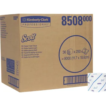 Toaletní papír Dvouvrstvý skládaný toaletní papír z FSC recyklovaného papíru.