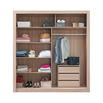 Šatní skříň Šatní skříň Angelika s posuvnými dveřmi a kontejnerem II - dub sonoma