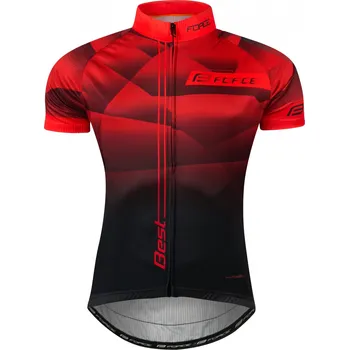cyklistický dres Force Best s krátkým rukávem červený/černý