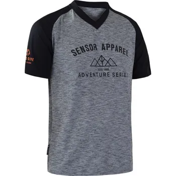 Cyklistické oblečení Sensor Cyklo Charger dres s krátkým rukávem M šedý/černý