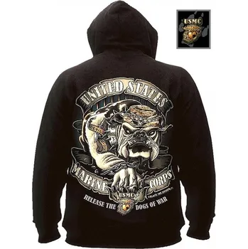 Pánská mikina ROTHCO® Mikina s kapucí ROTHCO® U.SM.C. BULLDOG černá