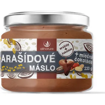 Allnature Arašídové máslo s mléčnou čokoládou 220 g