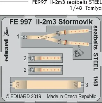 Plastikový model Eduard 1/48 Il-2m3 seatbelts STEEL (TAMIYA)