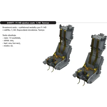 Plastikový model Eduard 1/48 F-14D ejection seats (TAMIYA)