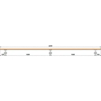 Dřevěné madlo na schodiště 2,25m, EDB-M225-D