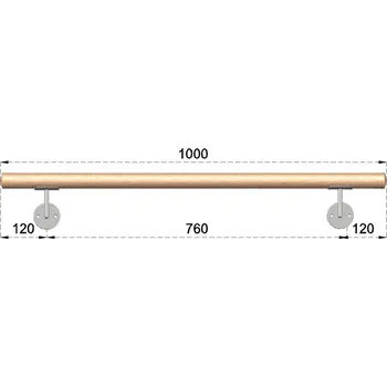Zábradlí Dřevěné madlo na schodiště 1m, EDB-M100-D