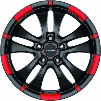 Alu kolo Ronal R59 Jetblack Matt-Red Rim 7,5x18 5x108 ET40