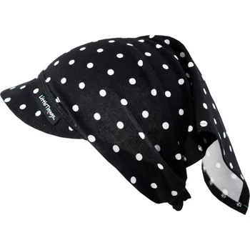Šátek černý puntíkatý šátek na hlavu