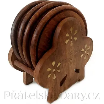 Dřevěné Podtácky - zdobený stojánek 1 / Dřevo