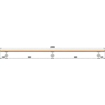 KOVIAN, s.r.o. Dřevěné madlo na schodiště 2m, EDB-M200-D 42x200 cm