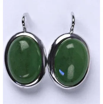 Náušnice Stříbrné náušnice, přírodní avanturin, náušnice ze stříbra NK 1454