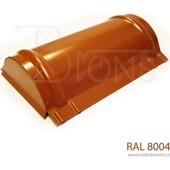 Střešní lemovaní Koncový hřebenáč rovný - cihlově červený RAL 8004