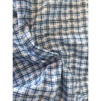 Bavlněná látka kostička, Barva Světle modrá, Materiál 100% bavlna