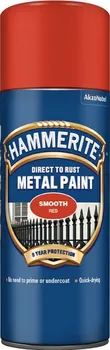 Hammerite Direct To Rust Metal Paint Aerosol Smooth Finish 400 ml červený