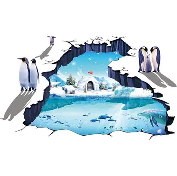 Samolepící dekorace Živá Zeď Samolepka na zeď Ledový svět60 x 100 cm