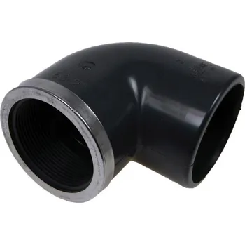 Koleno 90° lepení - vnitřní závit zpevňovací kovový kruh PVC 32 mm 1"
