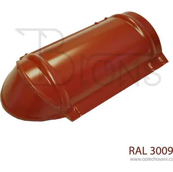 Střešní lemovaní Koncový hřebenáč oblý - červenohnědý RAL 3009