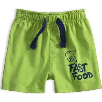 Kojenecké bavlněné šortky KNOT SO BAD FAST FOOD zelené Velikost: 62