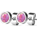 NUBIS® Ocelové náušnice s opály 6 mm - NBP70-OP22