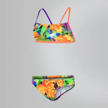 Dámské plavky SPEEDO Flipturns Funk Burst Crossback Two Orange Purple velikost: D 36 - EU