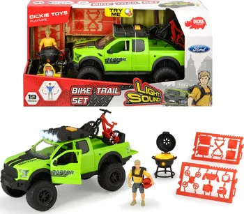 autíčko Dickie Toys Ford Raptor s horským kolem