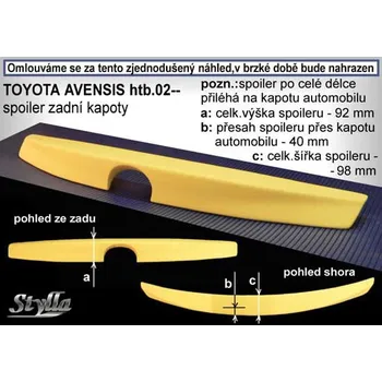 Auto-moto Spoiler zadní kapoty, křídlo Stylla Toyota Avensis htb 02-