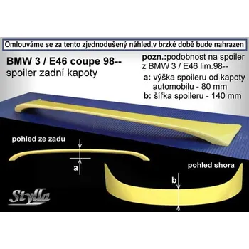 Auto-moto Spoiler zadní kapoty, křídlo Stylla BMW E46 coupe 98-
