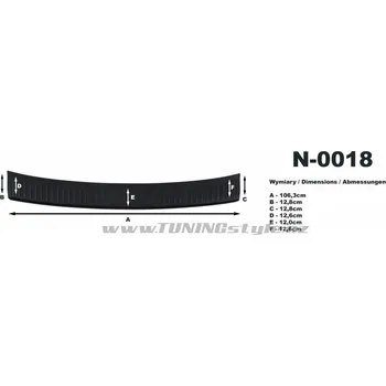 Lišta karosérie Nášlap kufru černý - Toyota Auris 10-