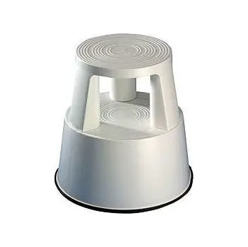 Stolička Pojízdná plastová kruhová stolička - světle šedá