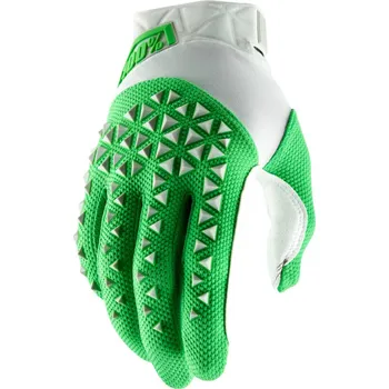 Moto rukavice A Motokrosové rukavice 100% AIRMATIC SILVER/LIME vel. XL (rukavice pro BMX, MX, MTB)