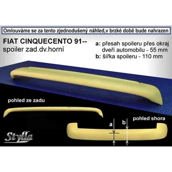 Auto-moto Spoiler zadní dveří horní, křídlo Stylla Fiat Cinquecento 91-98