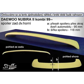 Auto-moto Spoiler zadní dveří horní, křídlo Stylla Daewoo Nubira II combi 99-