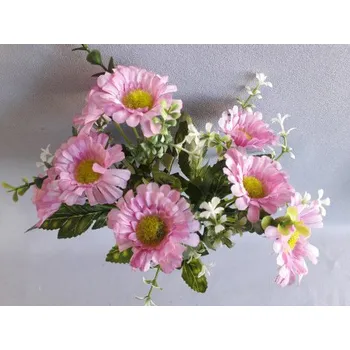 umělá květina Gerbera kytička 31 cm růžová