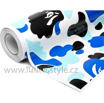 Polep vozidla Samolepící stylingová wrap folie Camouflage Ice Blue 152cm