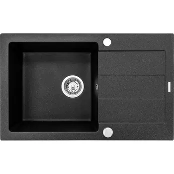 Granitový dřez Granitový dřez Pyramis SPARTA PLUS (78x48) 1B 1D černá