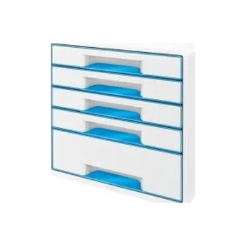 Archivační box Zásuvkový box Leitz WOW - modrá / 4+1 zásuvky