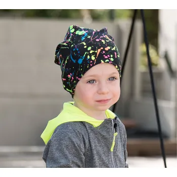 Čepice bavlněná jednovrstvá čepice s "prskaným" vzorem