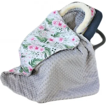 Dětská deka Baby Nellys deka dětská 3v1 90 x 90 cm, květinky