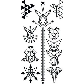 Odstranitelné tetování Geometrická zvířata - sada tetovaček