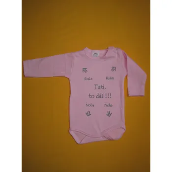 Arex, ČR Body dlouhý rukáv Tati to dáš Barva: růžová, Velikost: 80