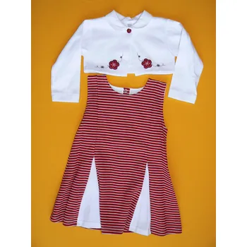 Dívčí šaty Arex, ČR Šaty + bolerko Barva: červeno-bílá, Velikost: 92