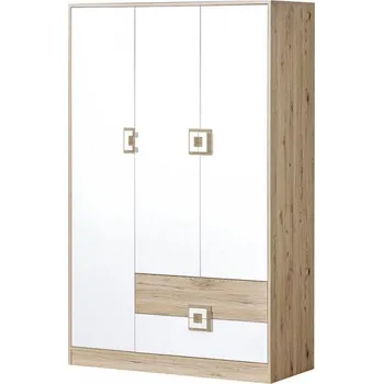 Šatní skříň Casarredo Šatní skříň 3-dveřová NIKO 3 dub jasný/bílá