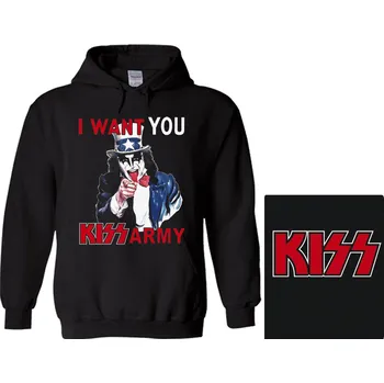 Pánská mikina mikina s kapucí Kiss - I Want You Kiss Army