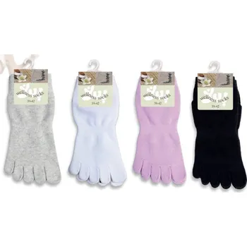 Pánské ponožky WELLNESS prstové bavlněné ponožky 35-38 černá