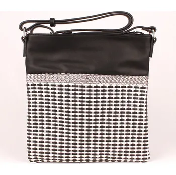 Kabelka David Jones Paris Středně velká crossbody kabelka David Jones 6011-1 proplétaná černá