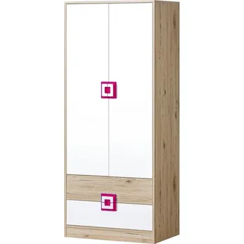 Šatní skříň Casarredo Šatní skříň NIKO 1 dub jasný/bílá/růžová