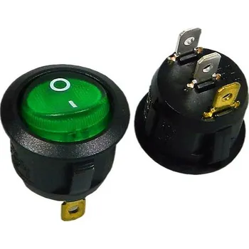 vypínač Vypínač kolébkový kulatý SCI R13112B02BG2N2 zelený ON-OFF