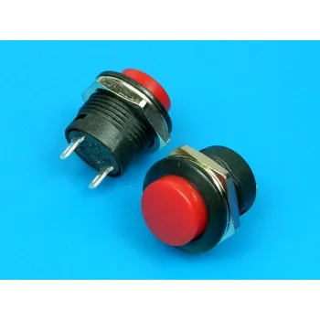 vypínač Tlačítko spínač kulatý červený PS507A-BR